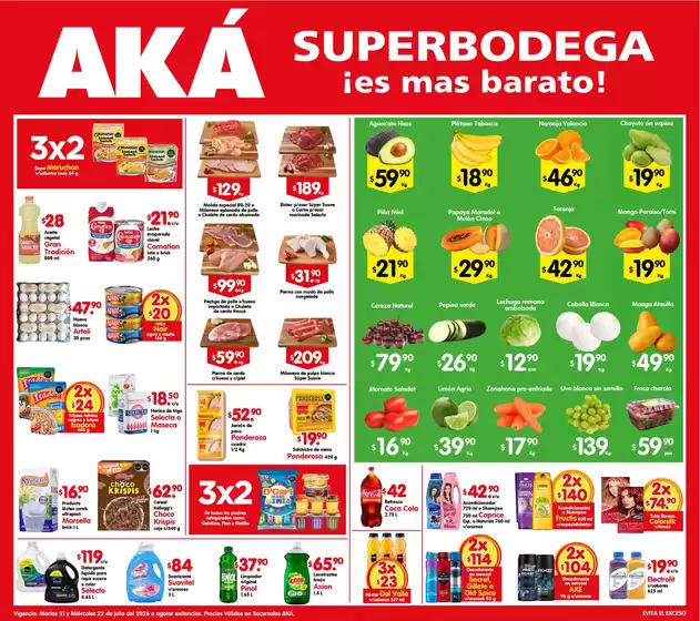 Catálogo AKÁ Superbodega | Ofertas principales y descuentos | 2026-07-22T00:00:00.000Z - 2026-07-22T00:00:00.000Z