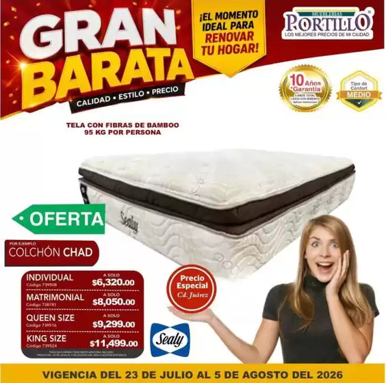 Catálogo Mueblerías Portillo | Ofertas Mueblerías Portillo | 2026-07-23T00:00:00.000Z - 2026-08-05T00:00:00.000Z