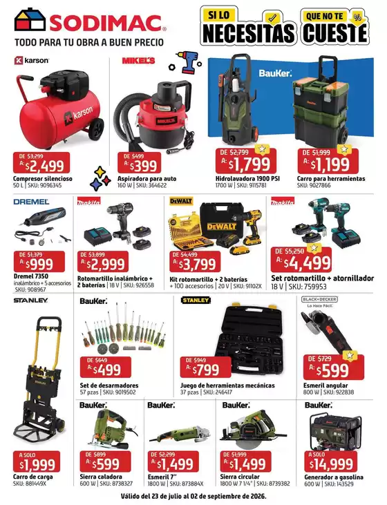 Catálogo Sodimac Constructor | Nuestras mejores gangas | 2026-07-23T00:00:00.000Z - 2026-09-02T00:00:00.000Z