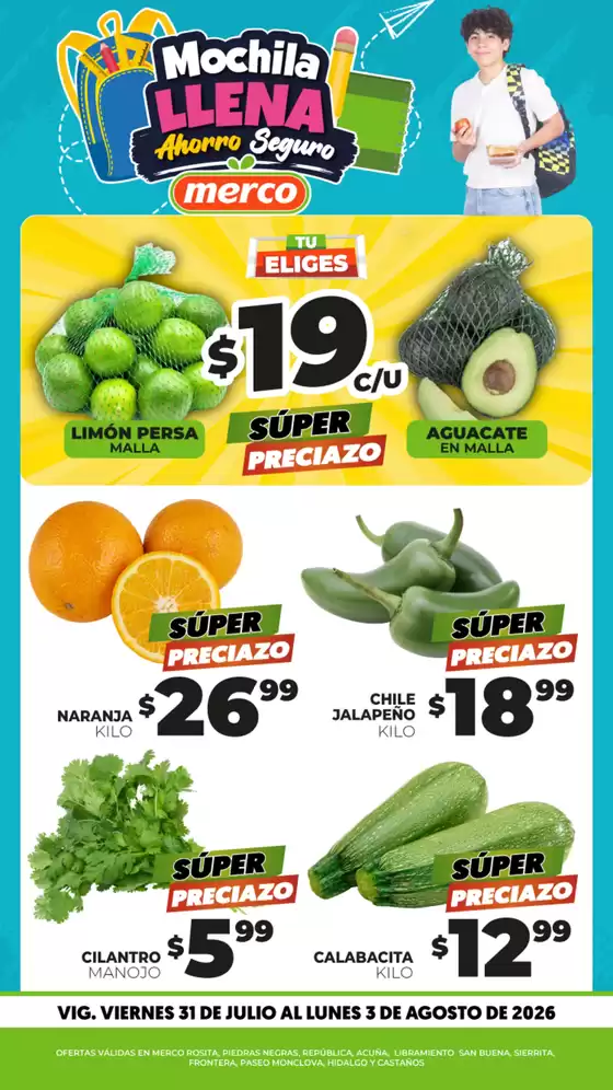 Catálogo Merco | Frutas y Verduras 31 de Julio al 3 Agosto | 2026-07-31T00:00:00.000Z - 2026-08-03T00:00:00.000Z