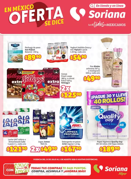 Catálogo Soriana Híper | Excelente oferta para cazadores de gangas | 2026-07-31T00:00:00.000Z - 2026-08-05T00:00:00.000Z