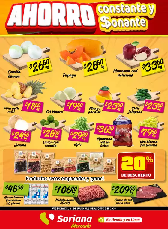 Catálogo Soriana Mercado | Ofertas especiales atractivas para todos | 2026-07-31T00:00:00.000Z - 2026-08-03T00:00:00.000Z