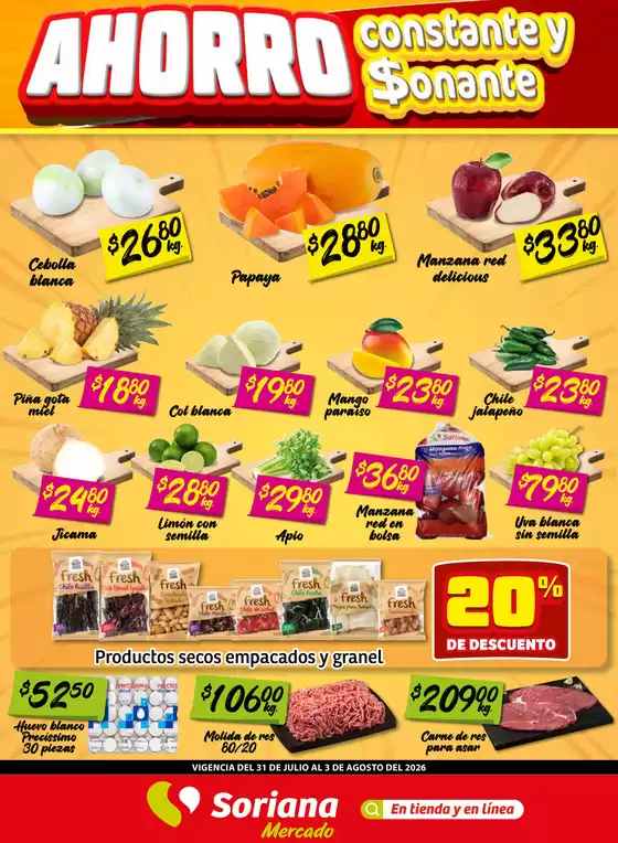 Catálogo Soriana Mercado | Ahorra ahora con nuestras ofertas | 2026-07-31T00:00:00.000Z - 2026-08-03T00:00:00.000Z