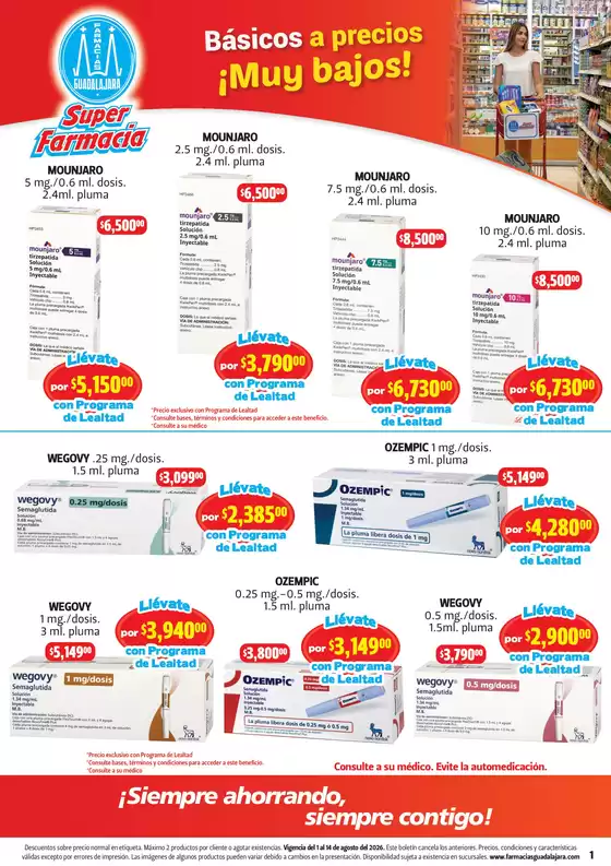 Catálogo Farmacias Guadalajara en León | Basicos a precios Muy bajos! | 2026-08-04T00:00:00.000Z - 2026-08-14T00:00:00.000Z
