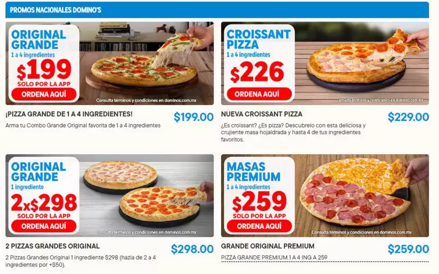 Catálogo Domino's Pizza | Promociones | 2026-08-04T00:00:00.000Z - 2026-10-31T00:00:00.000Z