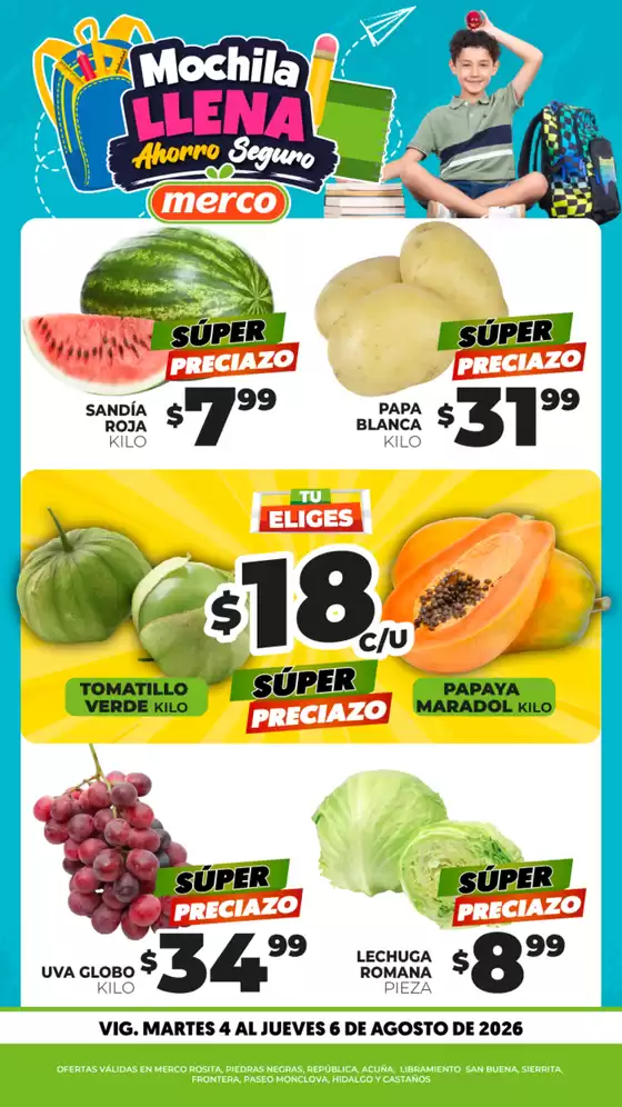 Catálogo Merco | Frutas y Verduras 4 al 6 de Agosto | 2026-08-04T00:00:00.000Z - 2026-08-06T00:00:00.000Z