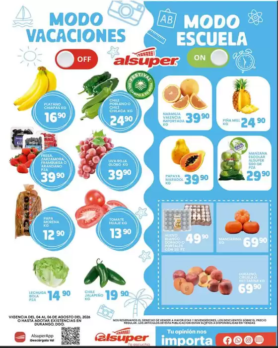 Catálogo Alsuper en Pedro Meoqui | Alsuper Durango | 2026-08-04T00:00:00.000Z - 2026-08-06T00:00:00.000Z