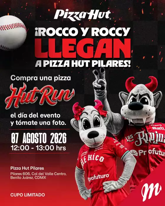 Catálogo Pizza Hut en Tuxtla Gutiérrez | Rocco y Roccy llegan a Pizza Hut Pilares! | 2026-08-06T00:00:00.000Z - 2026-08-07T00:00:00.000Z