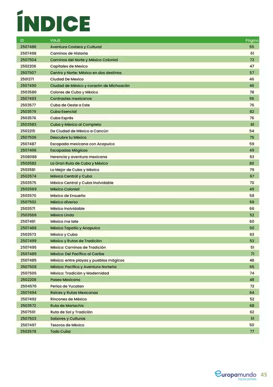Catálogo Europamundo | Mexico cuba 2025 2027 | 2026-08-07T00:00:00.000Z - 2026-08-21T00:00:00.000Z