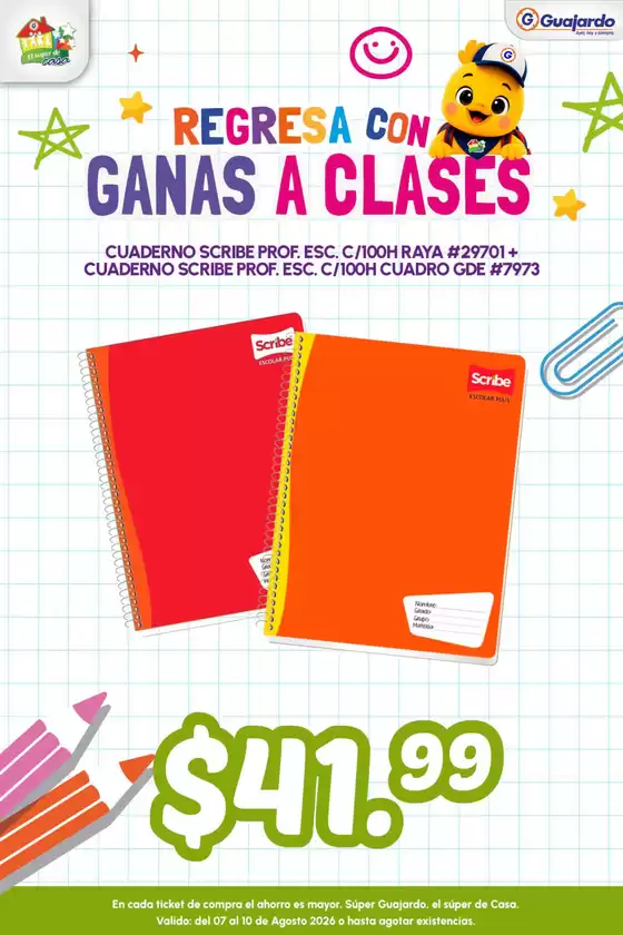 Catálogo Guajardo | Regresa con ganas a clases | 2026-08-07T00:00:00.000Z - 2026-08-10T00:00:00.000Z
