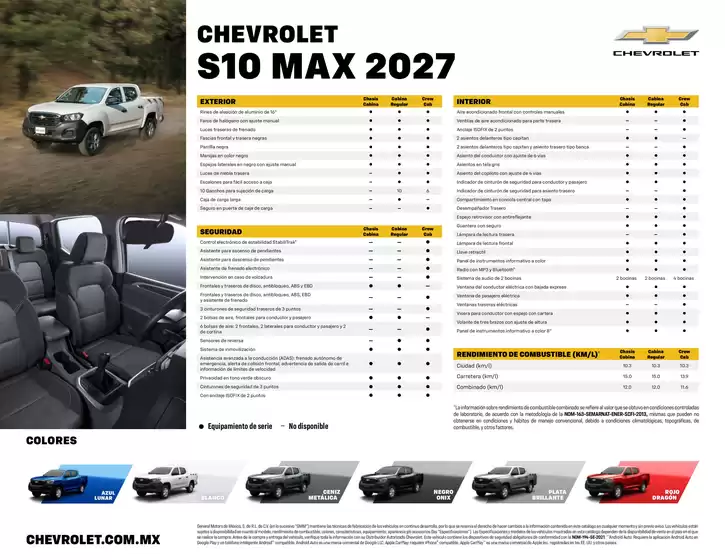 Catálogo Chevrolet | Ficha tecnica s10 max 2027 | 2026-08-10T00:00:00.000Z - 2026-08-24T00:00:00.000Z