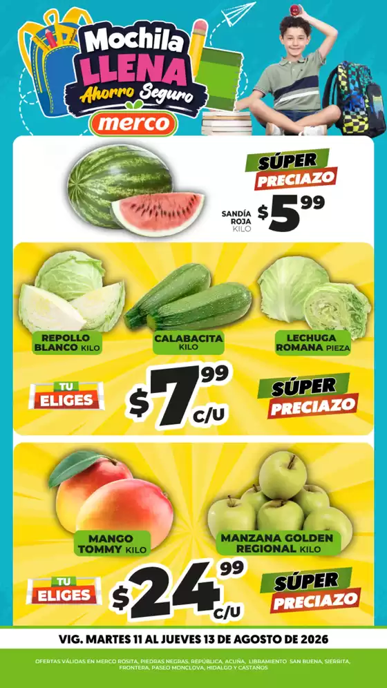 Catálogo Merco | Frutas y Verduras 11 al 13 de Agosto | 2026-08-11T00:00:00.000Z - 2026-08-13T00:00:00.000Z