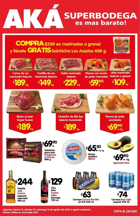 Catálogo AKÁ Superbodega en Cosalá | Ofertas AKÁ Superbodega | 2026-08-14T00:00:00.000Z - 2026-08-16T00:00:00.000Z