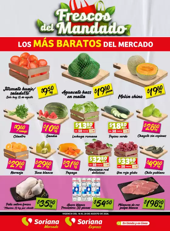 Catálogo Soriana Mercado en Temascaltepec de González | Excelente oferta para todos los clientes | 2026-08-18T00:00:00.000Z - 2026-08-20T00:00:00.000Z