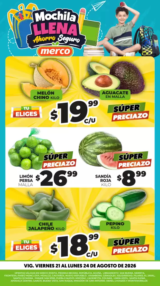 Catálogo Merco | Frutas y Verduras 21 al 24 de Agosto | 2026-08-21T00:00:00.000Z - 2026-08-24T00:00:00.000Z