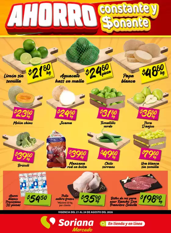 Catálogo Soriana Mercado en San Juan Totolac | Nuestras mejores ofertas para ti | 2026-08-21T00:00:00.000Z - 2026-08-24T00:00:00.000Z