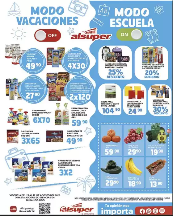 Catálogo Alsuper | Alsuper Durango | 2026-08-25T00:00:00.000Z - 2026-08-27T00:00:00.000Z