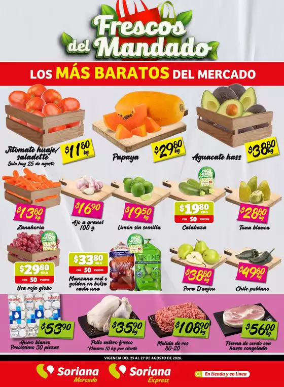 Catálogo Soriana Mercado en Esperanza (Puebla) | Excelente oferta para todos los clientes | 2026-08-25T00:00:00.000Z - 2026-08-27T00:00:00.000Z