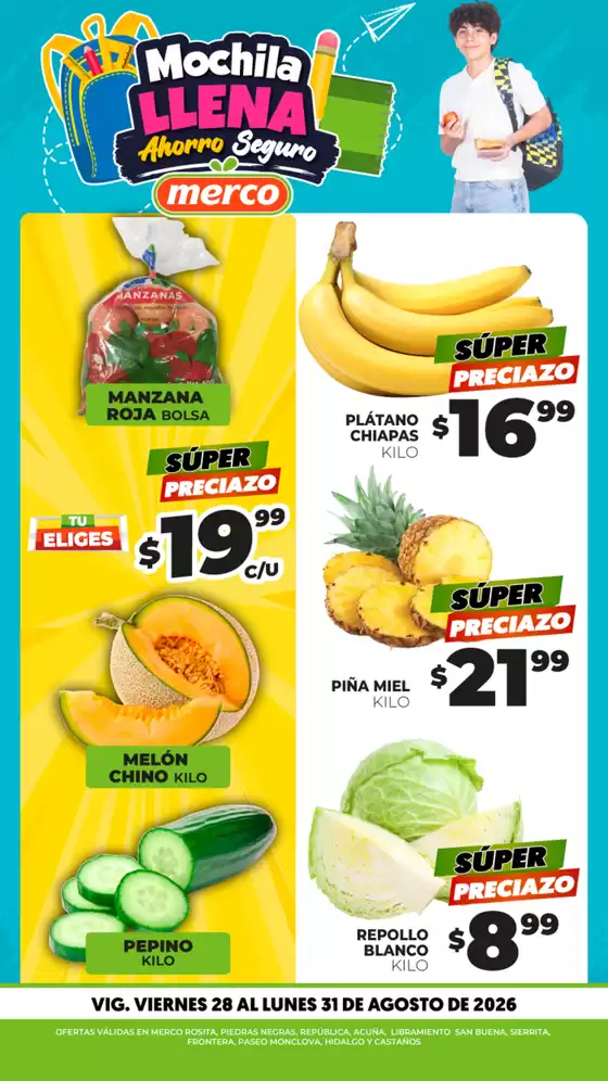 Catálogo Merco en La Magdalena Atlicpac | Frutas y Verduras 28 al 31 de Agosto | 2026-08-28T00:00:00.000Z - 2026-08-31T00:00:00.000Z