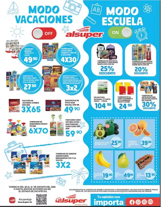 Catálogo Alsuper | Alsuper Zacatecas | 2026-08-28T00:00:00.000Z - 2026-08-31T00:00:00.000Z