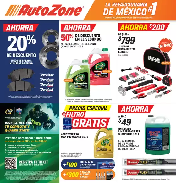 Catálogo AutoZone en Monterrey | Folleto | 2026-08-31T00:00:00.000Z - 2026-09-26T00:00:00.000Z