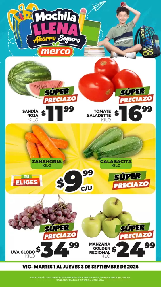 Catálogo Merco | Frutas y verduras 1 al 3 de septiembre | 2026-09-01T00:00:00.000Z - 2026-09-03T00:00:00.000Z
