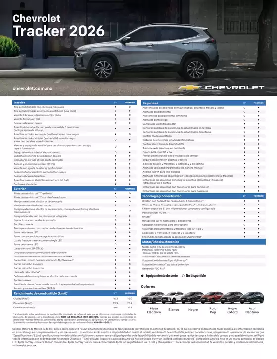 Catálogo Chevrolet en Chocamán | Ficha tecnica tracker 2026 | 2026-09-01T00:00:00.000Z - 2026-09-15T00:00:00.000Z