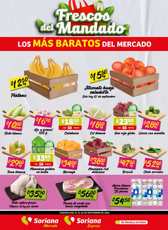 Catálogo Soriana Mercado | Ofertas principales para todos los cazadores de gangas | 2026-09-01T00:00:00.000Z - 2026-09-03T00:00:00.000Z