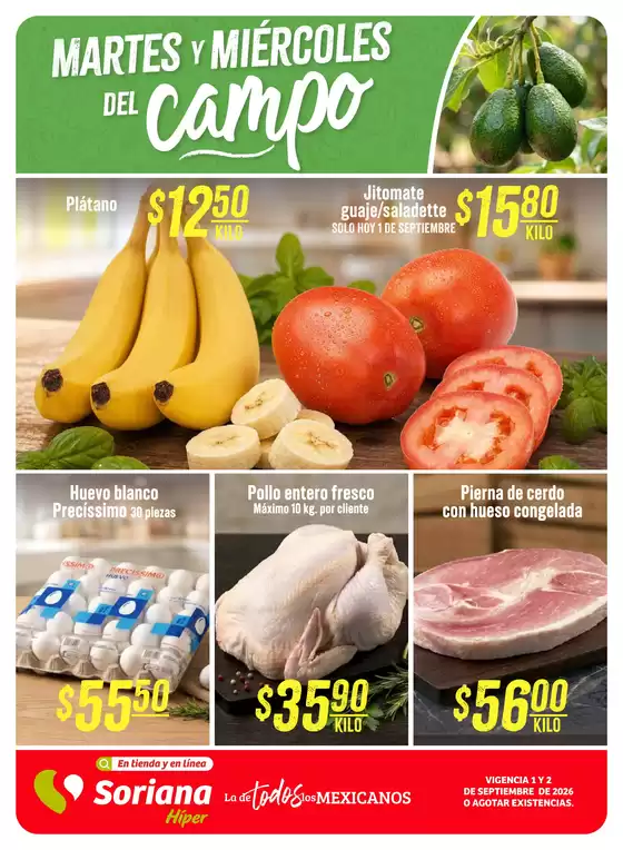 Catálogo Soriana Híper en Entronque Laredo-Salinas Victoria | Promociones actuales | 2026-09-01T00:00:00.000Z - 2026-09-02T00:00:00.000Z