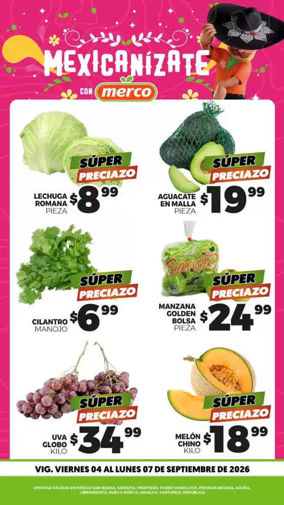 Catálogo Merco | Frutas y Verduras 4 al 7 de Septiembre | 2026-09-04T00:00:00.000Z - 2026-09-07T00:00:00.000Z