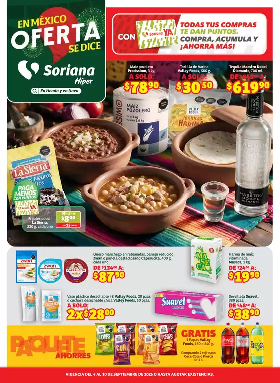 Catálogo Soriana Híper en Hueyotlipan | Grandes descuentos en productos seleccionados | 2026-09-04T00:00:00.000Z - 2026-09-10T00:00:00.000Z