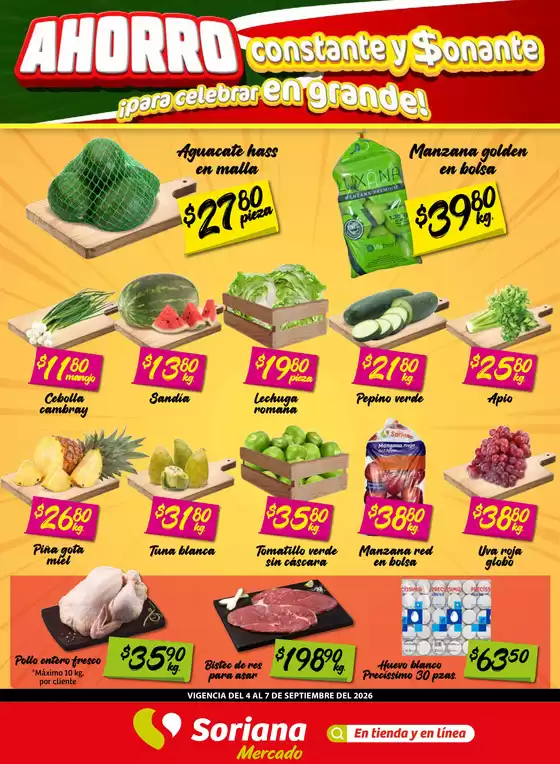 Catálogo Soriana Mercado en Tamuín | Gran variedad de ofertas | 2026-09-04T00:00:00.000Z - 2026-09-07T00:00:00.000Z