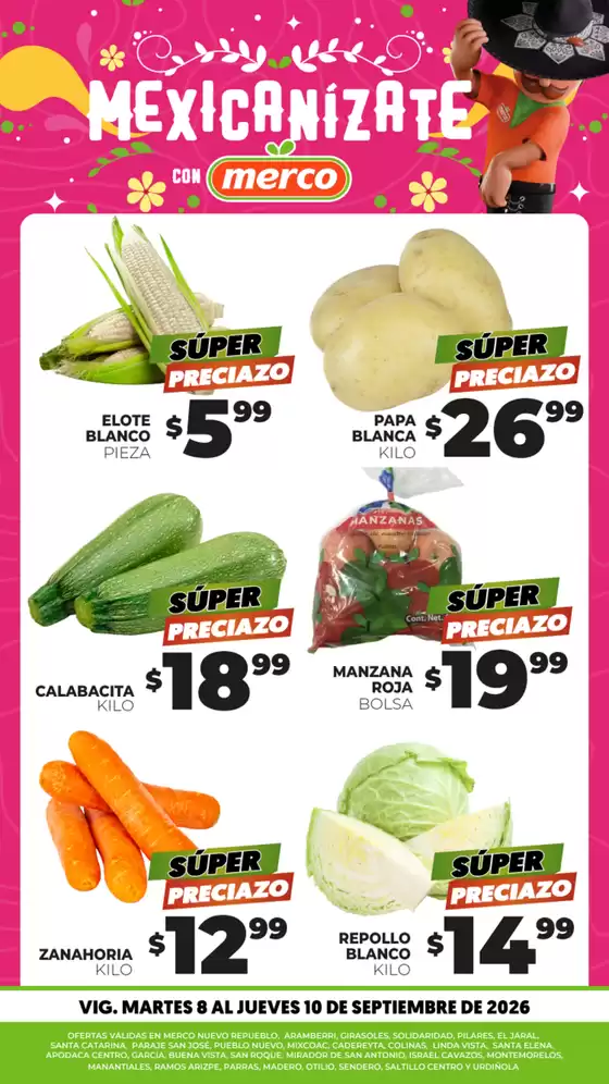 Catálogo Merco en Los Morales | Frutas y Verduras 8 al 10 de septiembre | 2026-09-08T00:00:00.000Z - 2026-09-10T00:00:00.000Z