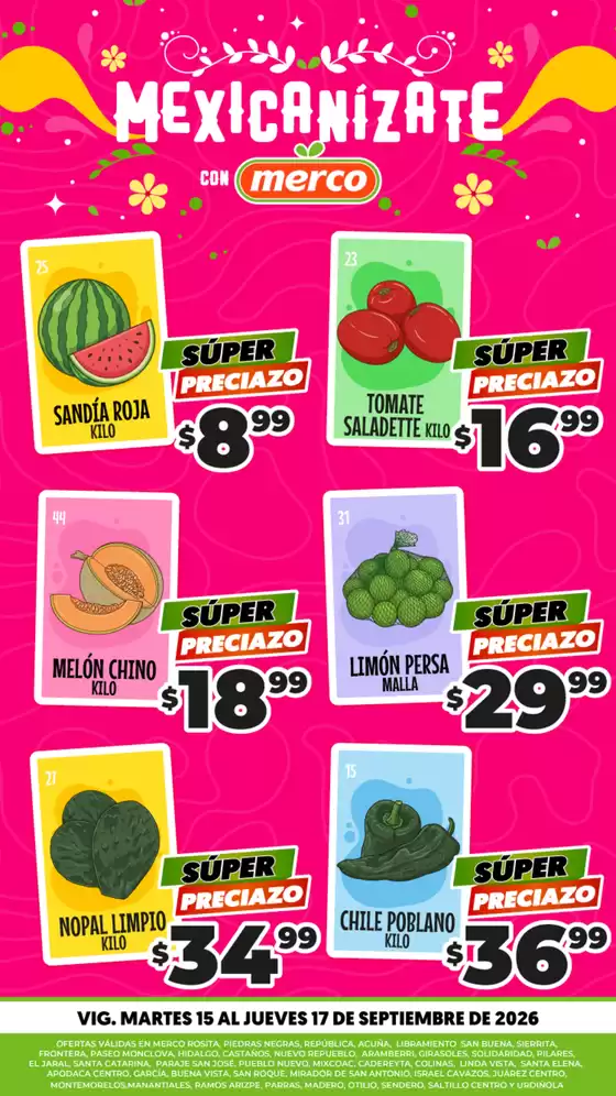 Catálogo Merco | FRUTAS Y VERDURAS 15 AL 17 SEPTIEMBRE | 2026-09-15T00:00:00.000Z - 2026-09-17T00:00:00.000Z