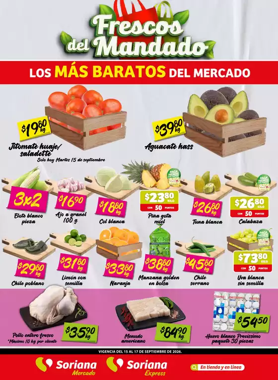 Catálogo Soriana Mercado en Compostela | Excelente oferta para todos los clientes | 2026-09-15T00:00:00.000Z - 2026-09-17T00:00:00.000Z