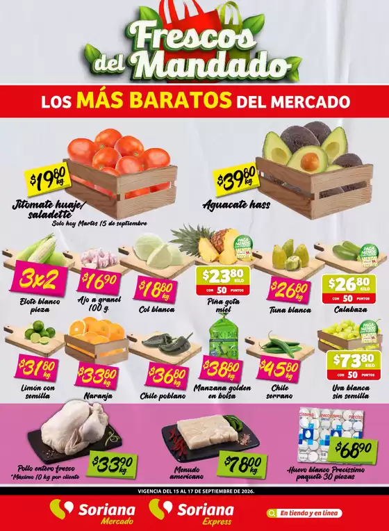 Catálogo Soriana Mercado en Compostela | Ofertas principales y descuentos | 2026-09-15T00:00:00.000Z - 2026-09-17T00:00:00.000Z