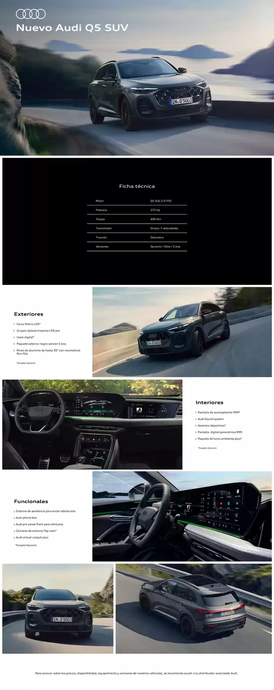 Catálogo Audi | Audi Folleto Q5 | 2026-09-21T00:00:00.000Z - 2026-10-05T00:00:00.000Z