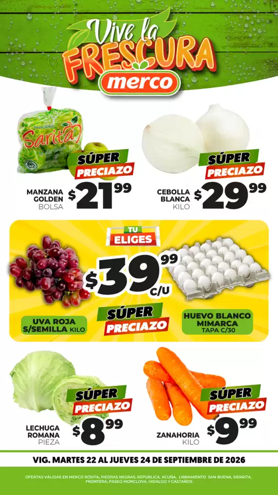 Catálogo Merco | Frutas y verduras 22 al 24 de septiembre | 2026-09-22T00:00:00.000Z - 2026-09-24T00:00:00.000Z