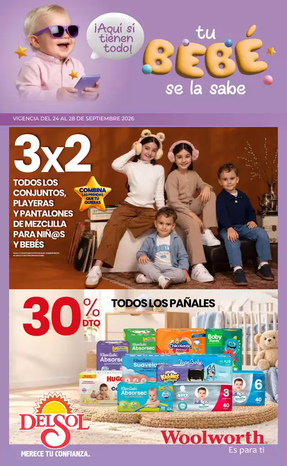 Catálogo Woolworth | Tu Bebé Sabe Dónde Ahorrar - Tiendas Del Sol y Woolworth | 2026-09-24T00:00:00.000Z - 2026-09-28T00:00:00.000Z