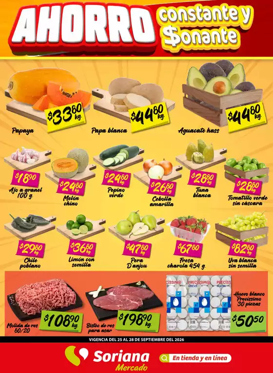 Catálogo Soriana Mercado en Emilio Carranza | Ofertas para cazadores de gangas | 2026-09-25T00:00:00.000Z - 2026-09-28T00:00:00.000Z