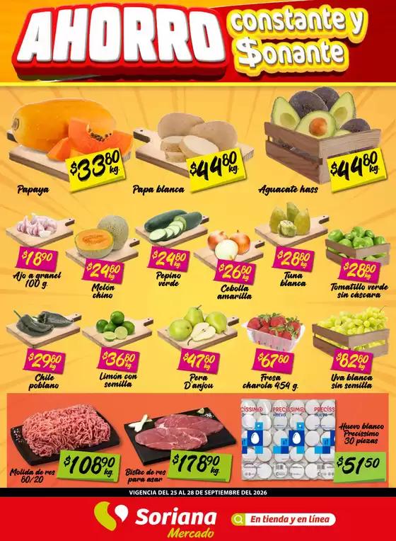 Catálogo Soriana Mercado en Emilio Carranza | Ofertas y promociones actuales | 2026-09-25T00:00:00.000Z - 2026-09-28T00:00:00.000Z