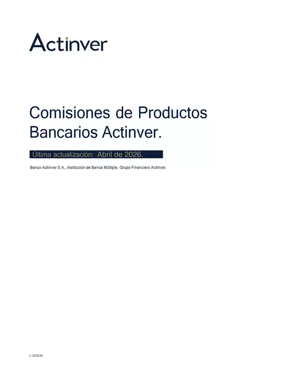 Catálogo Actinver en Viveros de la Loma | Lista de comisiones | 2026-10-02T00:00:00.000Z - 2026-10-31T00:00:00.000Z