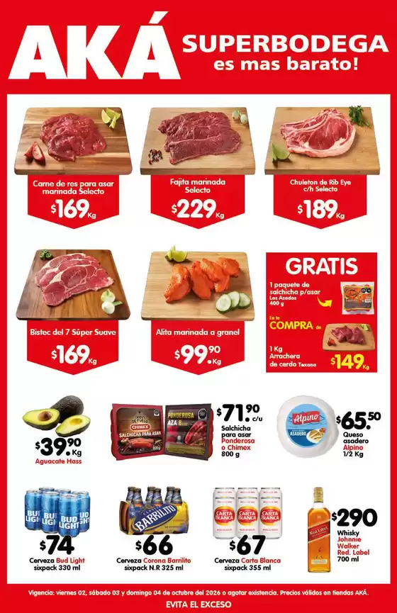Catálogo AKÁ Superbodega en Coatepec (Estado de México) | Gran variedad de ofertas | 2026-10-02T00:00:00.000Z - 2026-10-04T00:00:00.000Z