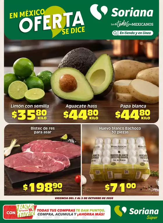 Catálogo Soriana Súper en San Vicente Ferrer | Ofertas y promociones actuales | 2026-10-02T00:00:00.000Z - 2026-10-05T00:00:00.000Z