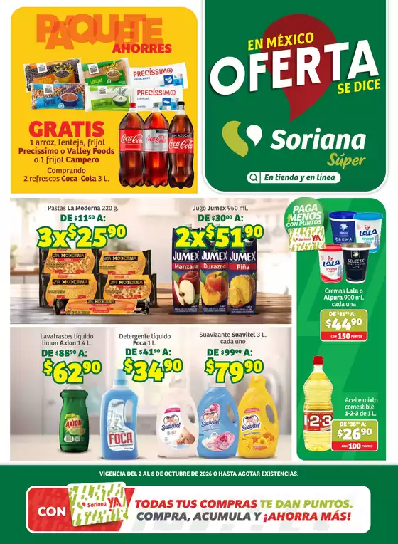 Catálogo Soriana Súper | Excelente oferta para cazadores de gangas | 2026-10-02T00:00:00.000Z - 2026-10-08T00:00:00.000Z