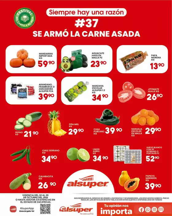 Catálogo Alsuper | Alsuper Zacatecas | 2026-10-02T00:00:00.000Z - 2026-10-05T00:00:00.000Z