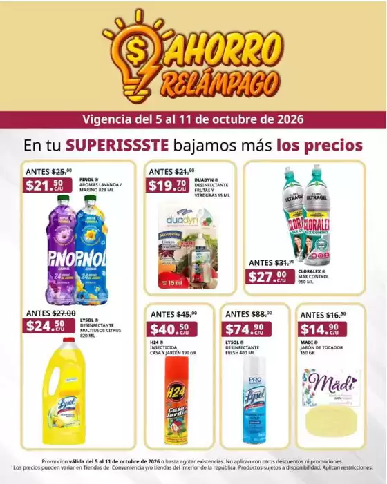 Catálogo SuperISSSTE en Culiacán Rosales | Ofertas principales para todos los cazadores de gangas | 2026-10-05T00:00:00.000Z - 2026-10-11T00:00:00.000Z