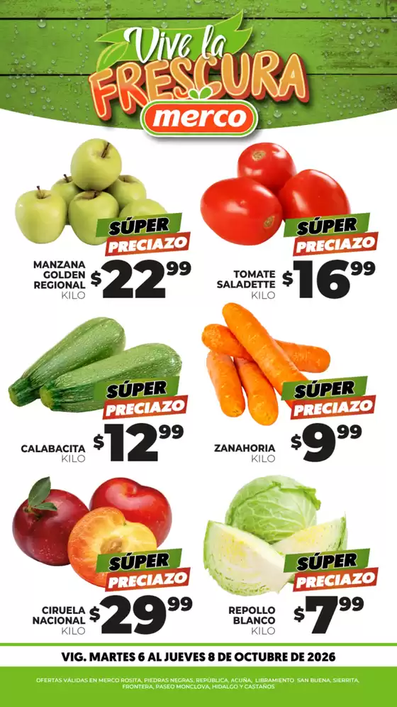 Catálogo Merco | Frutas y Verduras 6 al 8 Octubre | 2026-10-06T00:00:00.000Z - 2026-10-08T00:00:00.000Z