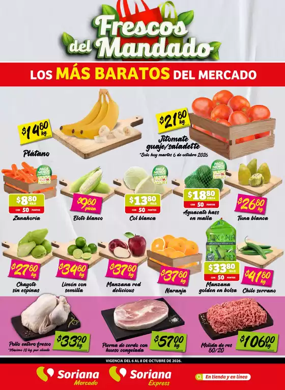 Catálogo Soriana Súper en San Antonio la Isla | Frescos del Mandado Mercado Sonora y Sinaloa | 2026-10-08T00:00:00.000Z - 2026-10-08T00:00:00.000Z
