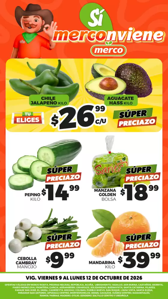 Catálogo Merco | Frutas y verduras 9 al 12 de Octubre | 2026-10-09T00:00:00.000Z - 2026-10-12T00:00:00.000Z